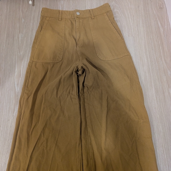 Ba&sh Dixon Cotton Twill Wide Leg Pants in Ocre - Picture 4 of 16